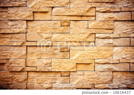 Brown stone wall pattern for background. Brown stone wall pattern for background. 18616437