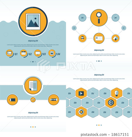 Design Concept office blue and yellow color - Stock Illustration