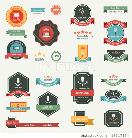 Label And Ribbon template design set Label And Ribbon template design set 18617174