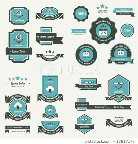 Label template design set black and blue color Label template design set black and blue color 18617176