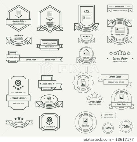 Label And Ribbon template design set line style Label And Ribbon template design set line style 18617177