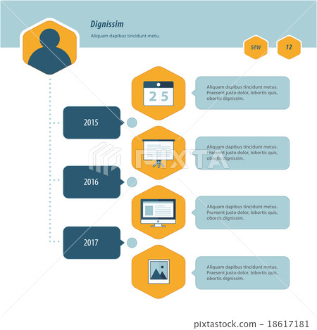 Timeline Infographic Design bule and yellow color 18617181