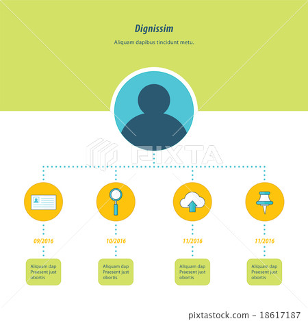 Design Timeline Infographic green, blue and yellow 18617187