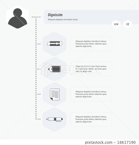 Timeline Infographic template black and white Timeline Infographic template black and white 18617190