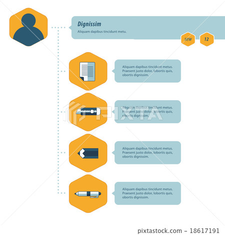 Timeline Infographic template blue and yellow 18617191