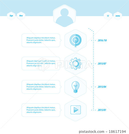 Timeline template blue style Timeline template blue style 18617194
