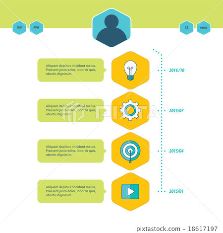Timeline template green, blue and yellow style Timeline template green, blue and yellow style 18617197