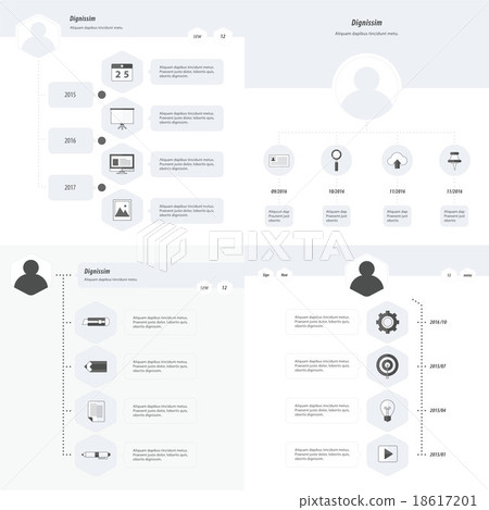 set of timeline design set black and white style set of timeline design set black and white style 18617201
