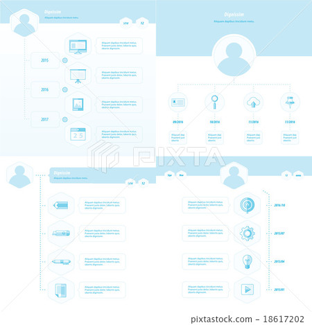 set of timeline design set blue color set of timeline design set blue color 18617202
