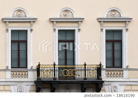 Facade with a balcony. Facade with a balcony. 18618190