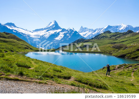 Stock Photo: Reflection of the famous Matterhorn in lake, Zer