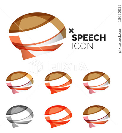 Set of abstract speech bubble and cloud icons 18620032