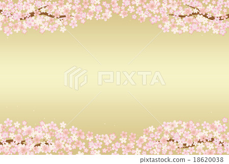 Background Material Gold Branch Cherry Tree 5 Stock Illustration 18620038 Pixta