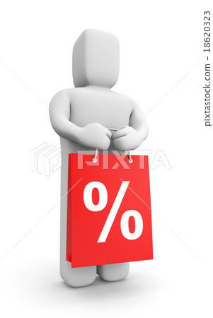 3d person with shopping bags 18620323