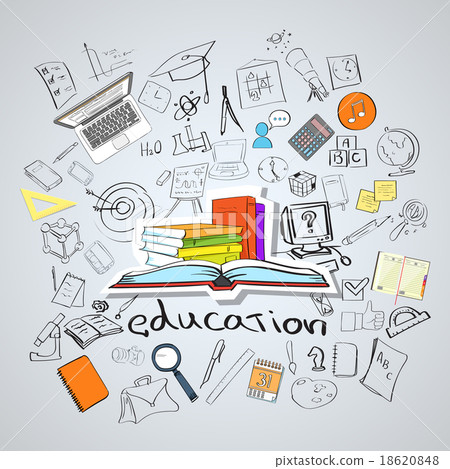 Open Book Education Sketch Hand Draw Doodle Fly 18620848
