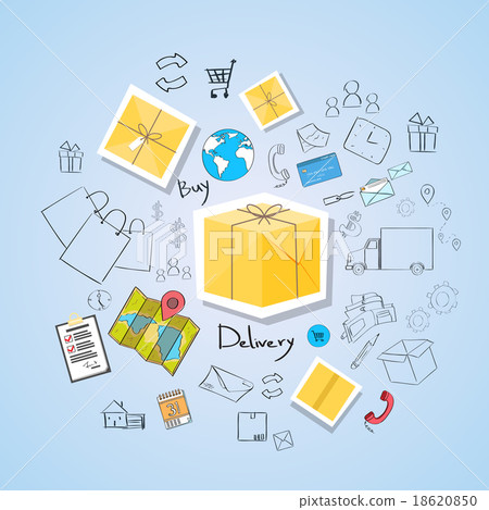 Delivery Service Package Box Concept Doodle Delivery Service Package Box Concept Doodle 18620850
