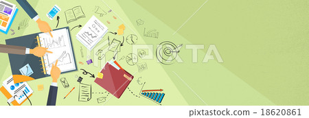 Business People Working Finance Graph Sketch Desk 18620861