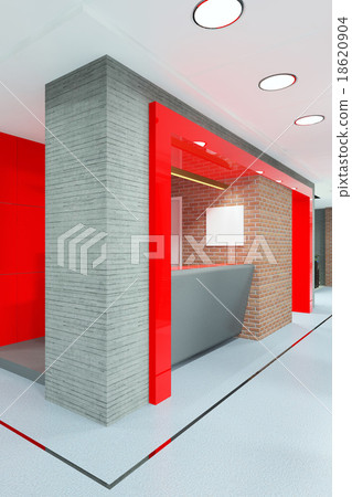 office lobby with a reception desk office lobby with a reception desk 18620904