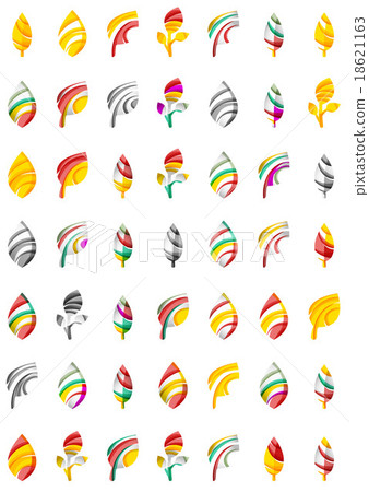 Set of abstract eco leaf icons, business logotype Set of abstract eco leaf icons, business logotype 18621163