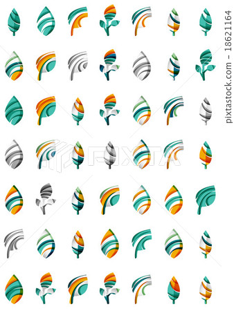 Set of abstract eco leaf icons, business logotype Set of abstract eco leaf icons, business logotype 18621164
