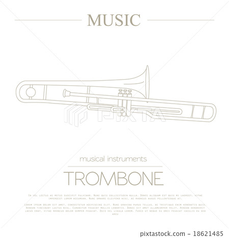 Musical instruments graphic template. Trombone 18621485