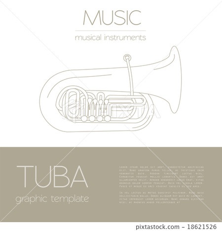 Musical instruments graphic template. Tuba. Musical instruments graphic template. Tuba. 18621526