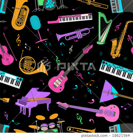 Musical instruments seamless pattern Musical instruments seamless pattern 18621564
