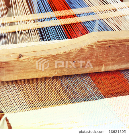 Traditional weaving loom detail 18621805