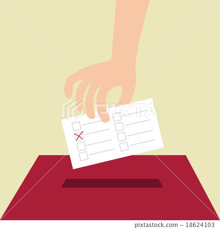 Vote ballot with box. Vector illustration 18624103