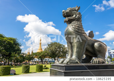 Metal lion sculptures in ancient city of Burma. 18625195