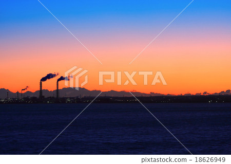 Sodegaura市，藍色和橙色落在哪裡 18626949