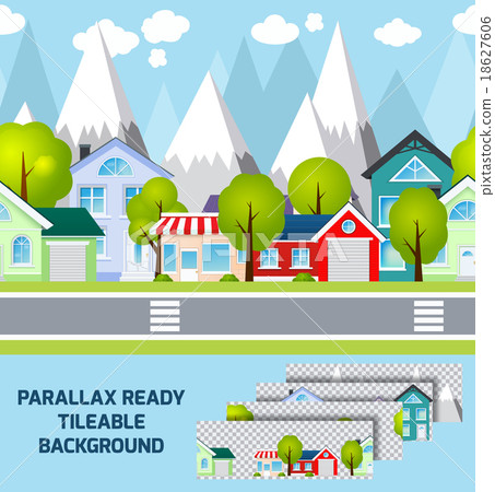 Provincial town landscape parallax ready Provincial town landscape parallax ready 18627606
