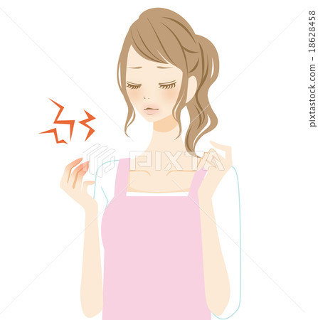 Women troubled by hands 18628458