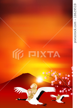 Mt. Fuji New Year's card background 18629519