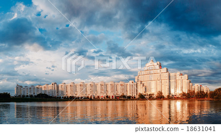 Panoramic View of White Building In Old Part Minsk 18631041