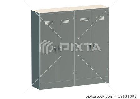 Grey metal lockers 18631098