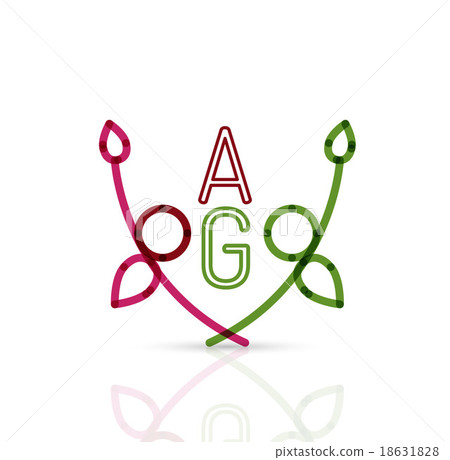 Abstract geometric linear hipster floral icon Abstract geometric linear hipster floral icon 18631828