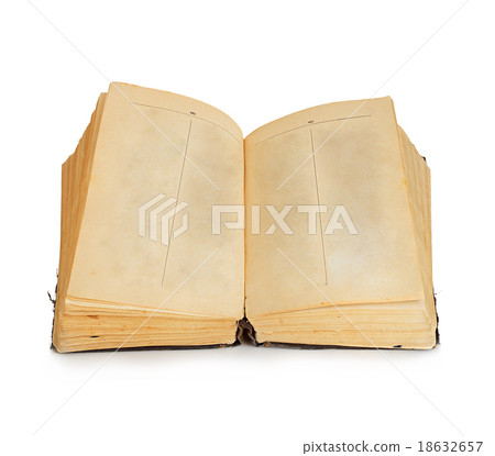 Old book close-up isolated on a white background. 18632657
