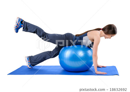 Fitness Stability Ball Glute Kickback Fitness Stability Ball Glute Kickback 18632692