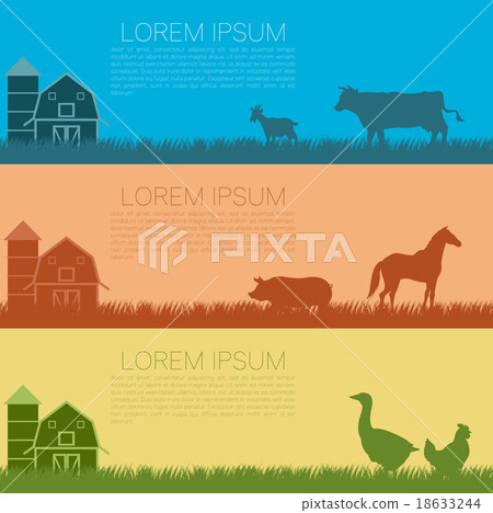 Set of farm banners 18633244