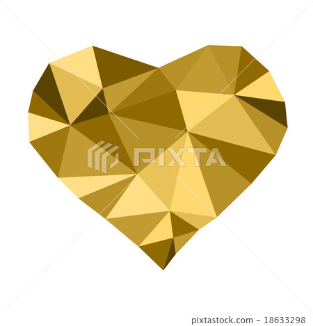 Low poly golden heart Low poly golden heart 18633298