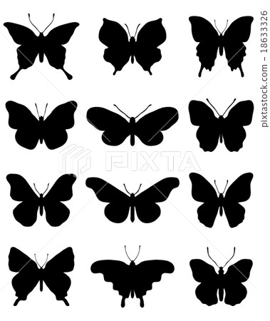 silhouettes of butterflies silhouettes of butterflies 18633326