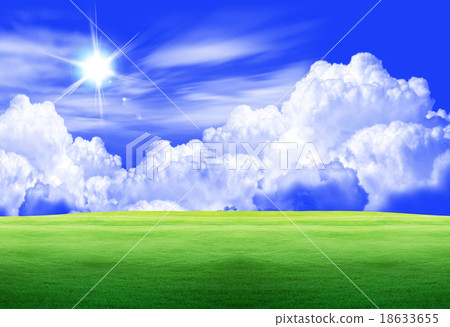 sunny spring day and green field 18633655