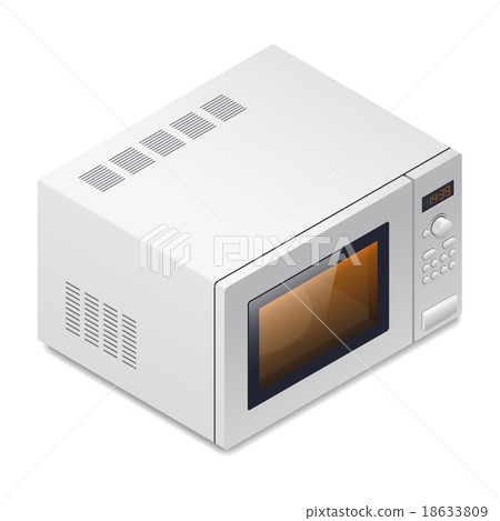 Microwave oven detailed isometric icon Microwave oven detailed isometric icon 18633809