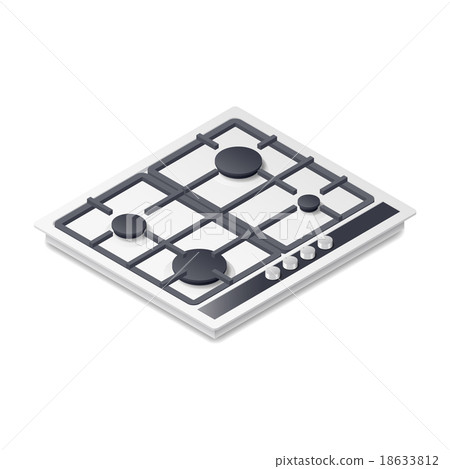 Gas-stove detailed isometric icon Gas-stove detailed isometric icon 18633812