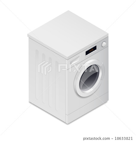 Washing mashine detailed isometric icon 18633821