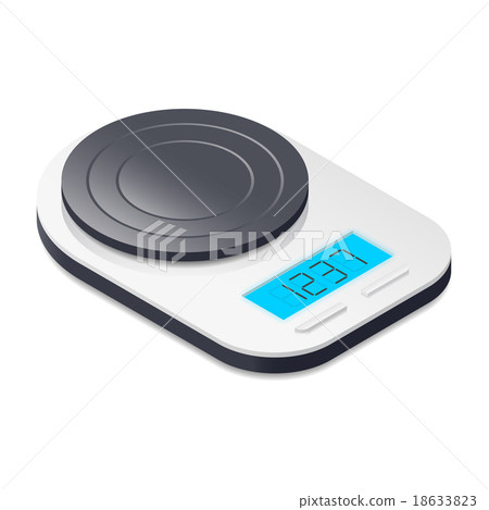 Kitchen scales isometric icon Kitchen scales isometric icon 18633823