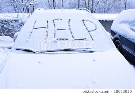 Word help on snow covered car 18633930