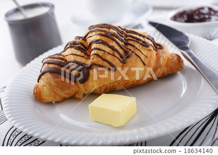 Breakfast with croissant Breakfast with croissant 18634140