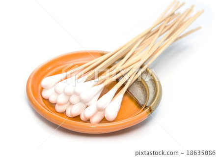 Group of cotton sticks in plate  18635086